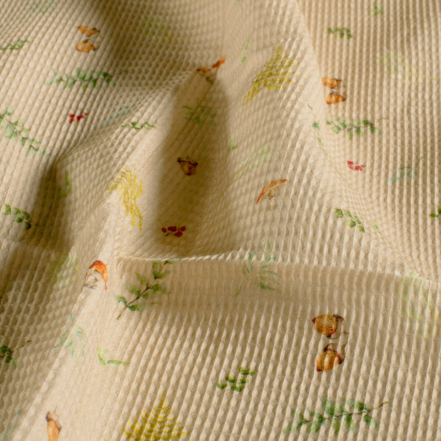 Waffle piqué fabric Beige