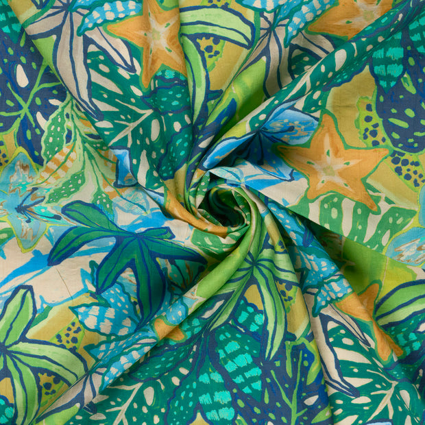  fabric Green digital printed 