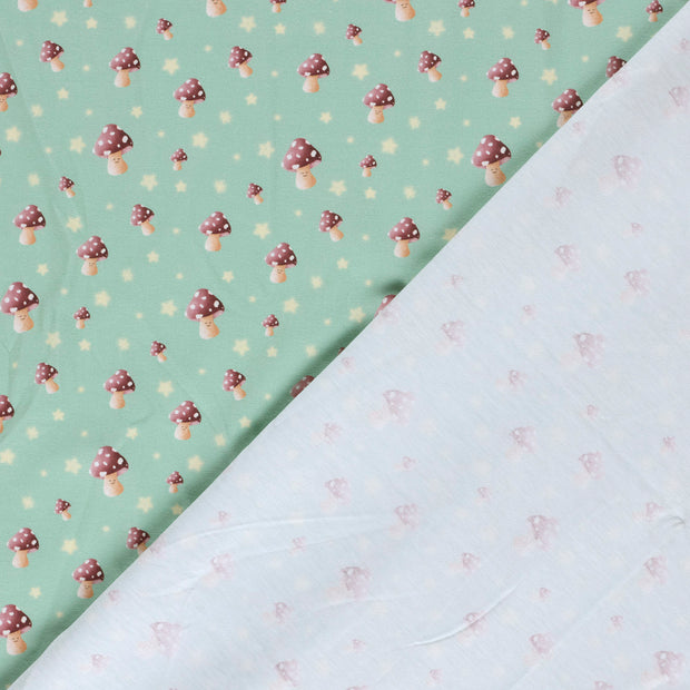 Jersey fabric Mushrooms digital printed 