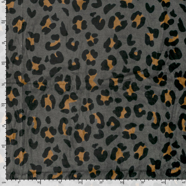 Nicky velours tela Leopardos Gris oscuro
