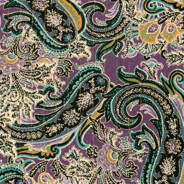 Borken Crepe fabric Paisley Purple