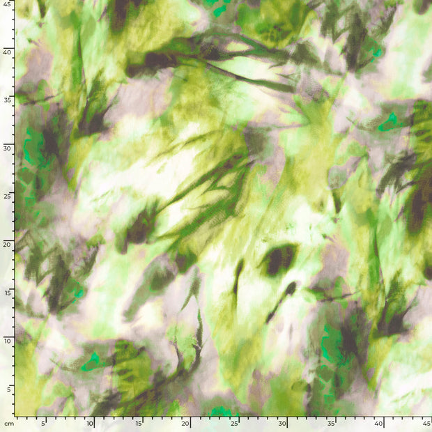 Viscose Poplin fabric Abstract Green
