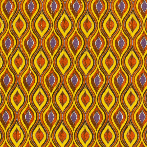 Borken Crepe fabric Abstract Yellow