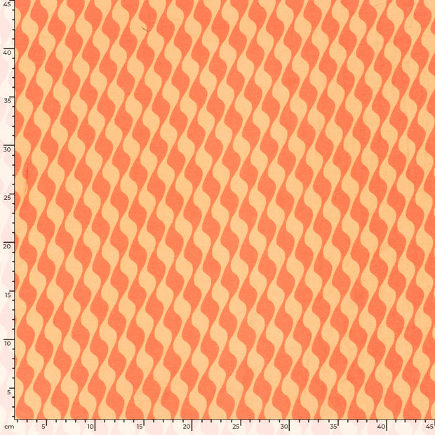 Viscose Nylon Twill fabric Abstract Salmon