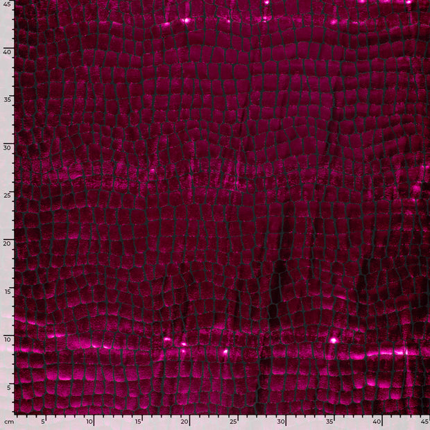 Lamé tissu crocodiles Fuchsia