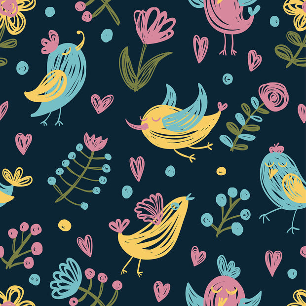 Aqua Protect (imperméable) tissu oiseaux Bleu Marine