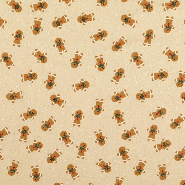 Canvas tissu Noël Blanc cassé
