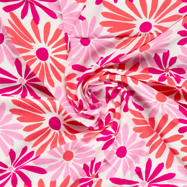 Bamboo Poplin fabric Pink printed 