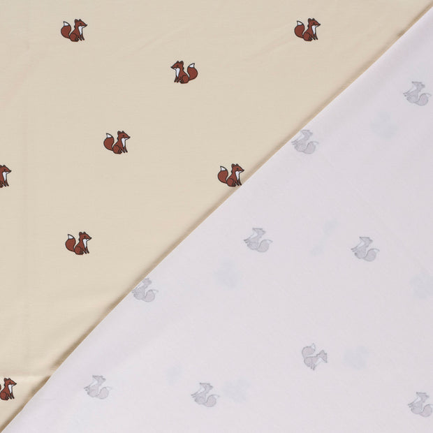 Jersey fabric Foxes printed 