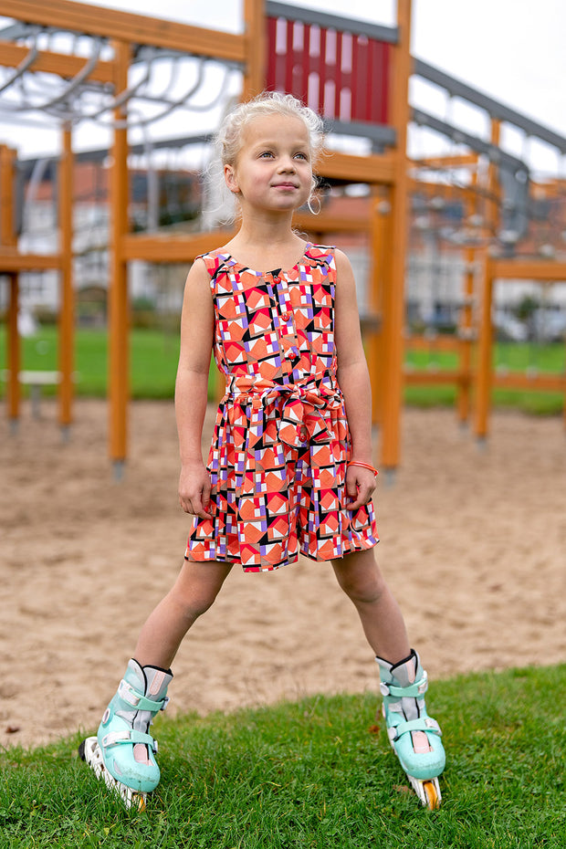 Viscose Satin fabrik Abstrakt Coral