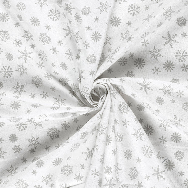 Algodón Popelina tela Gris estampado con brillantina 