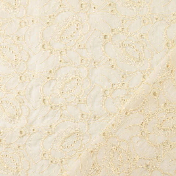 Cotton Poplin fabric Nude embroidered 