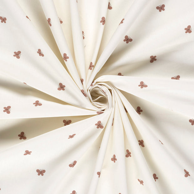 Cotton Poplin fabric Off White printed 