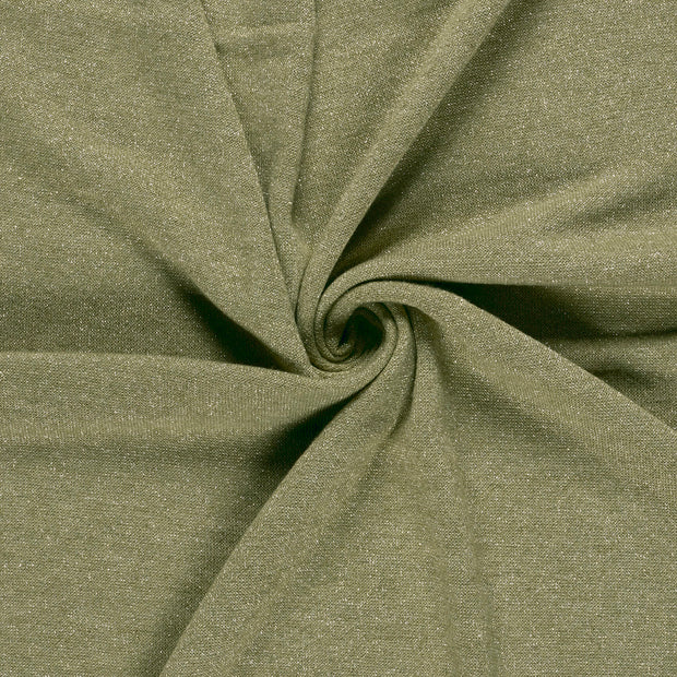 Heavy Knit fabrik Khaki-Grün Lurex 