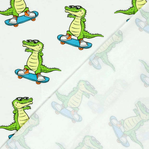 Jersey fabric Crocodiles printed 