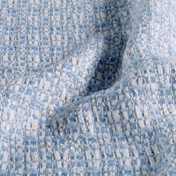 Bouclé fabric Checks Indigo
