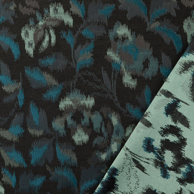 Jacquard fabrik Petrol garngefärbt 