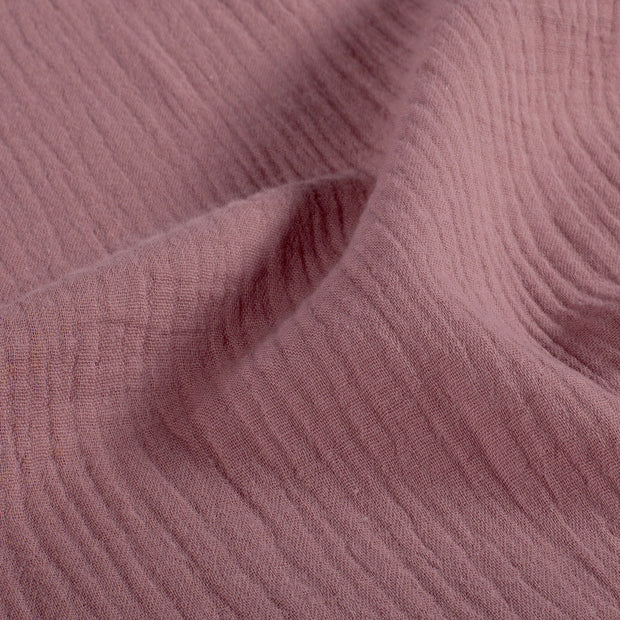 Muselina GOTS organica tela Unicolor Mauve