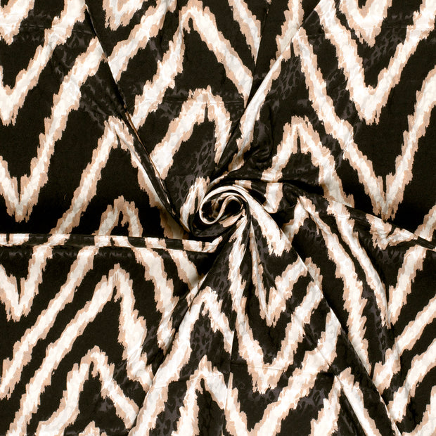 Satin Jacquard tissu Noir imprimé 