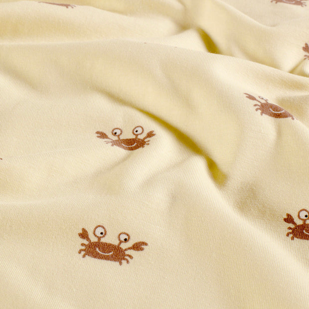 Jersey fabric Crabs Beige