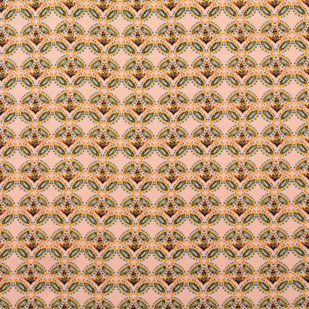 Viscosa Twill tela Patrón geométrico Salmón