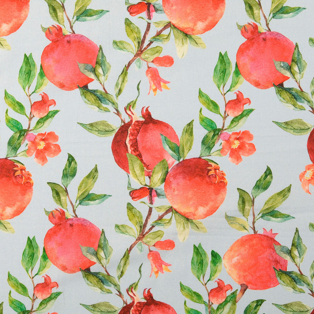 Cretonne fabric Fruits Light Blue