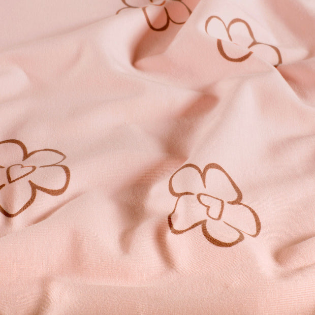 Jersey fabrik Blumen Rosa