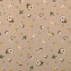 Katoen Poplin Kerstmis Beige