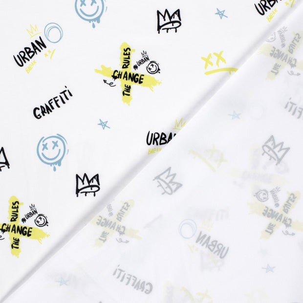 Jersey de Coton tissu Graffiti imprimé 