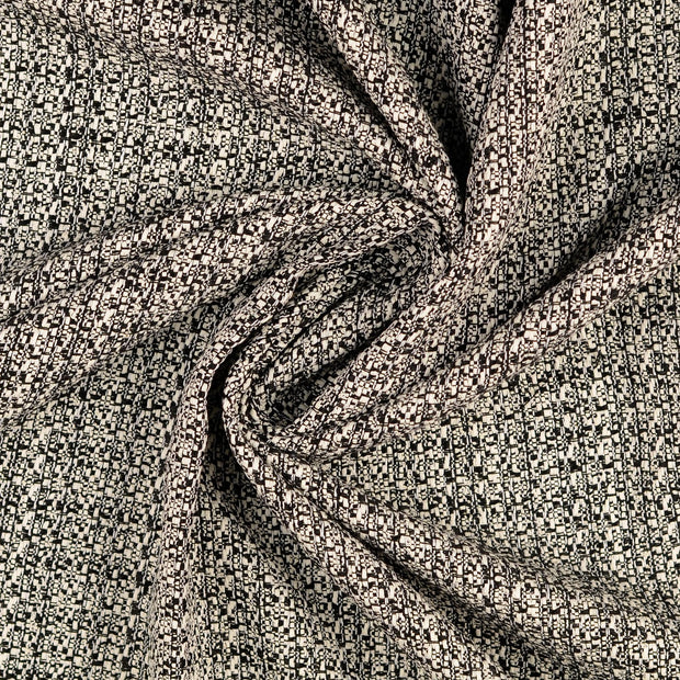 Bouclé fabric Black yarn dyed 
