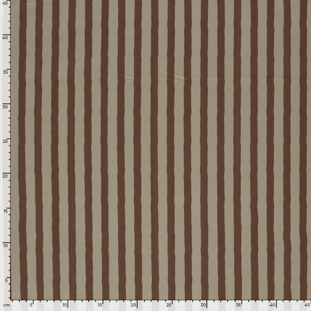 Jersey fabric Stripes Brown
