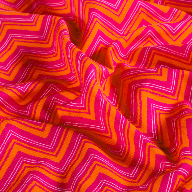 Jersey fabric Zigzag Orange