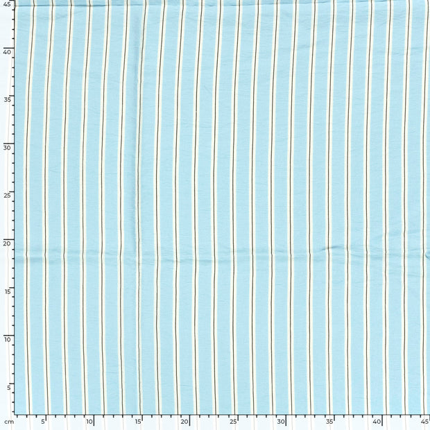 Viscose Nylon Crepe tela Rayas Azul claro