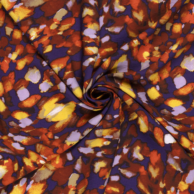 Viscose Nylon Crepe stof Magenta bedrukt 