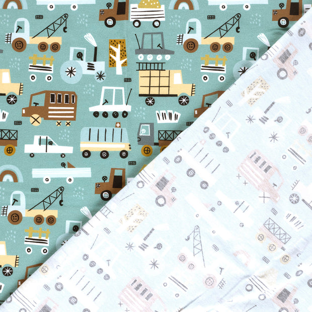 Jersey tissu véhicules imprimé numérique 