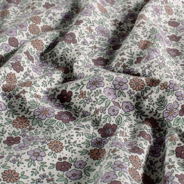 Jersey fabric Flowers Off White