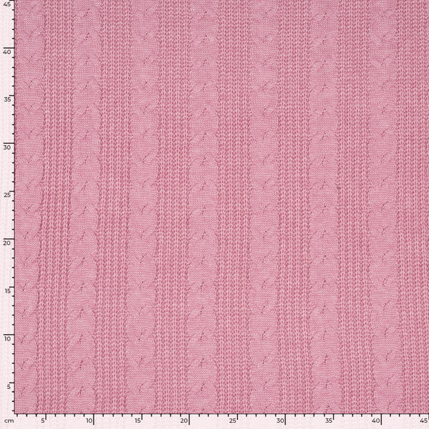 Heavy Knit tela Unicolor Rosa claro
