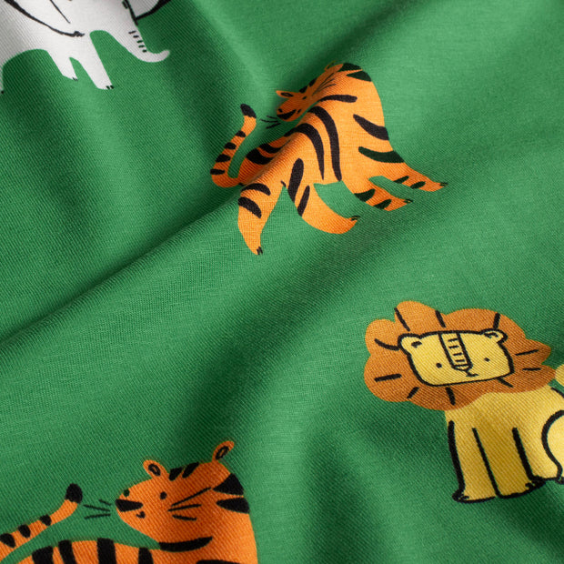 Cotton Jersey fabric Tigers Green