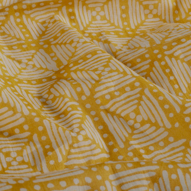 Voile fabric Abstract Oker