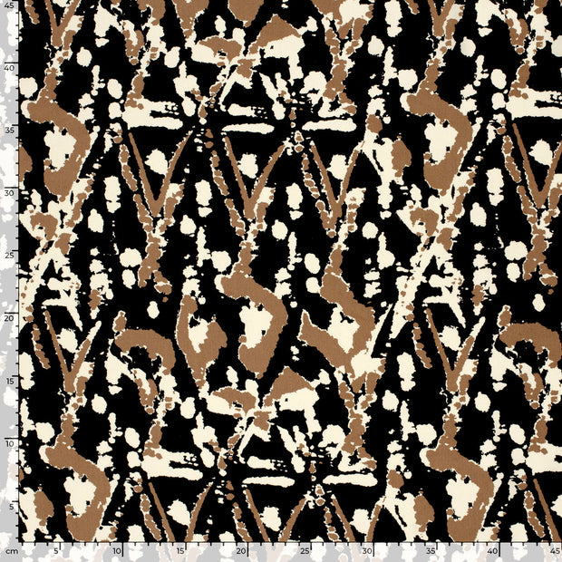 Viscose Poplin fabrik Abstrakt Schwarz