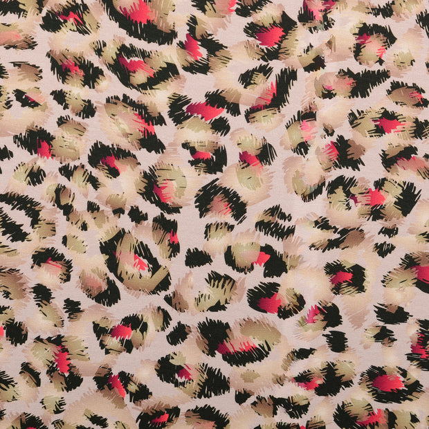 Cotton Jersey fabric Animals Light Pink