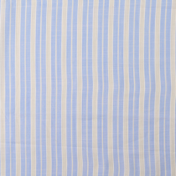 Popeline de Coton tissu rayures Bleu ciel