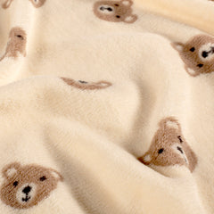 Wellness Fleece bedruckt Bären Beige