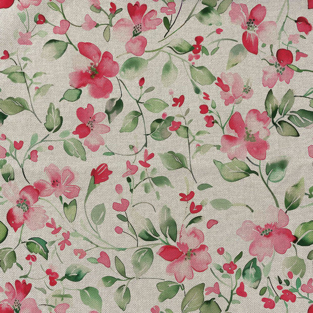 Linnenlook stof Bloemen Fuchsia