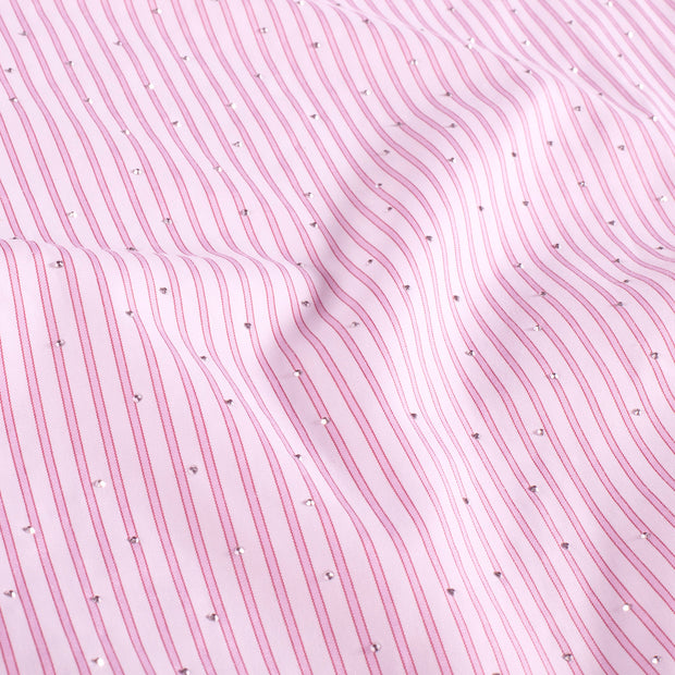 Woven Polyester fabric Stripes Light Pink