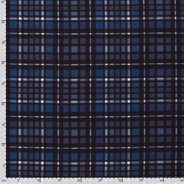 Flanel stof Ruiten Marine