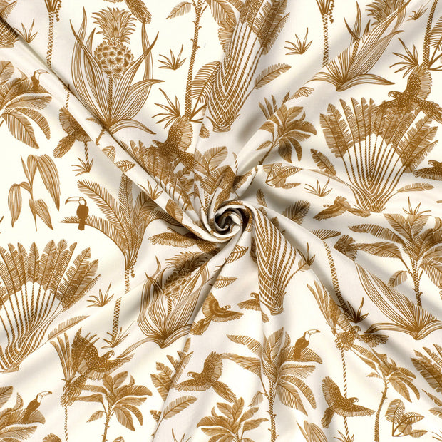 Viscose Poplin fabric Camel digital printed 