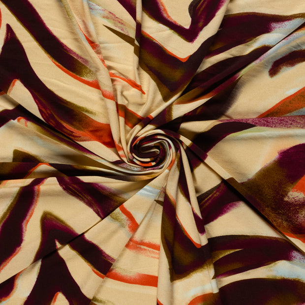 Viscose Vortex Jersey fabrik Lachsfarbe digital bedruckt 