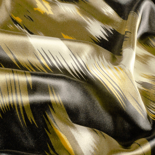 Satin tissu Abstrait Noir