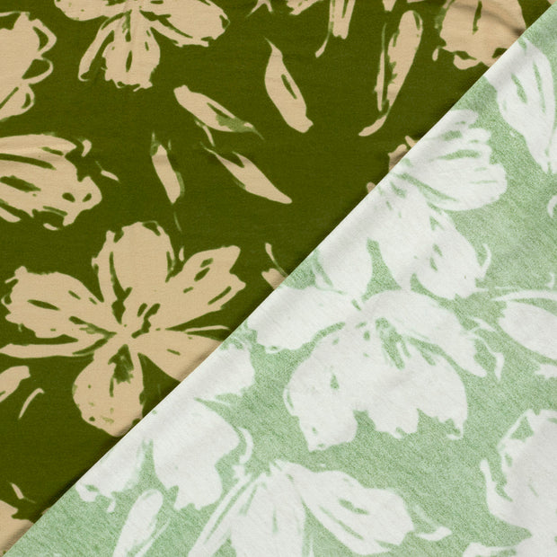 Viscose Vortex Jersey fabric Flowers digital printed 